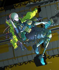 Citizen Sleeper 2. The Operator floating in space.